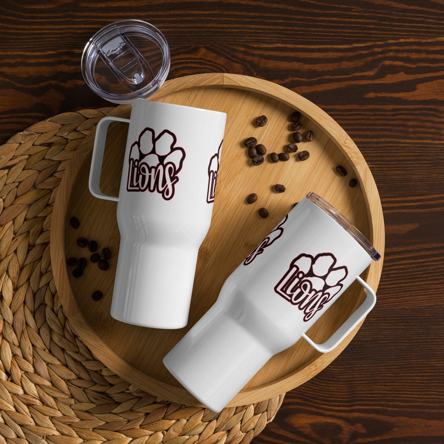 "Lions" Travel mug with a handle