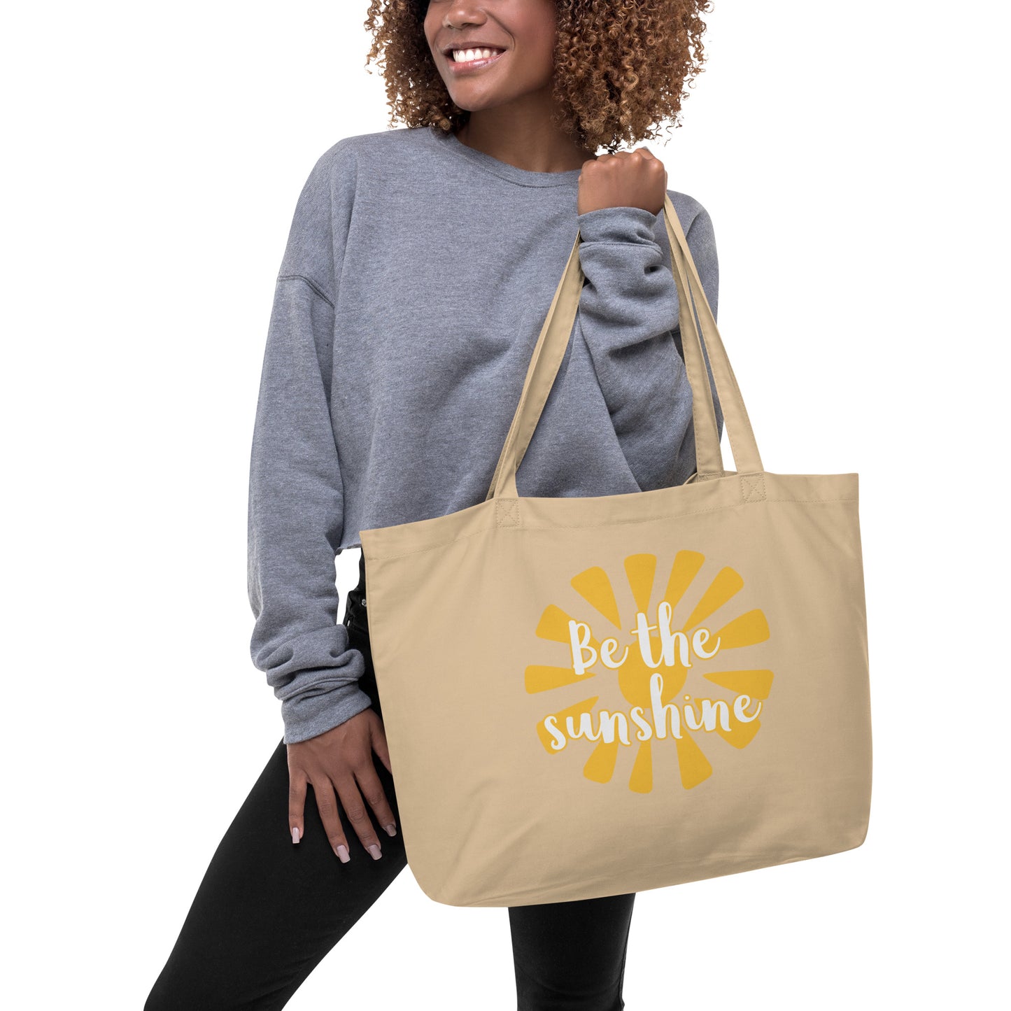 "Be the Sunshine" Large organic tote bag