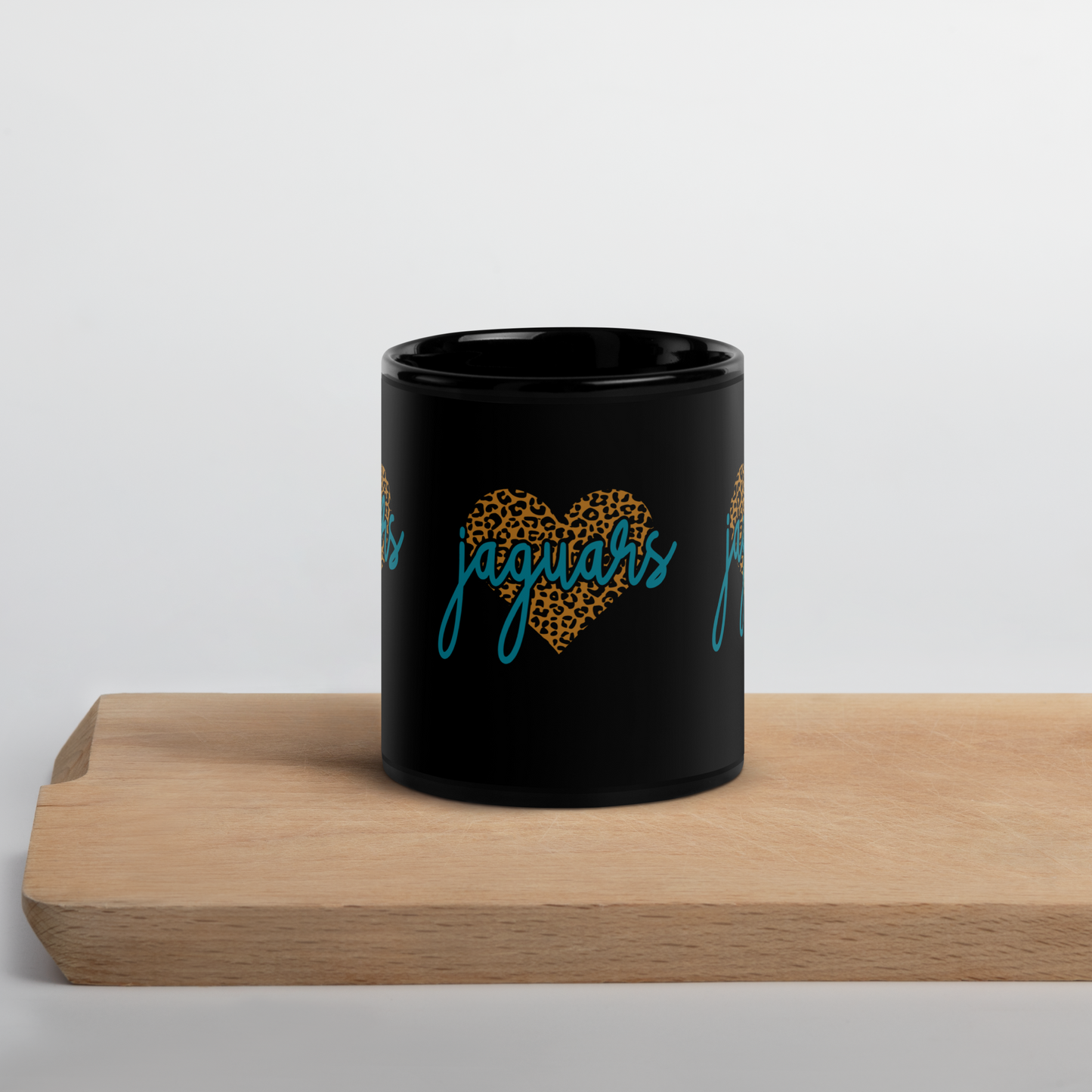 "Jaguar Heart" Black Glossy Mug