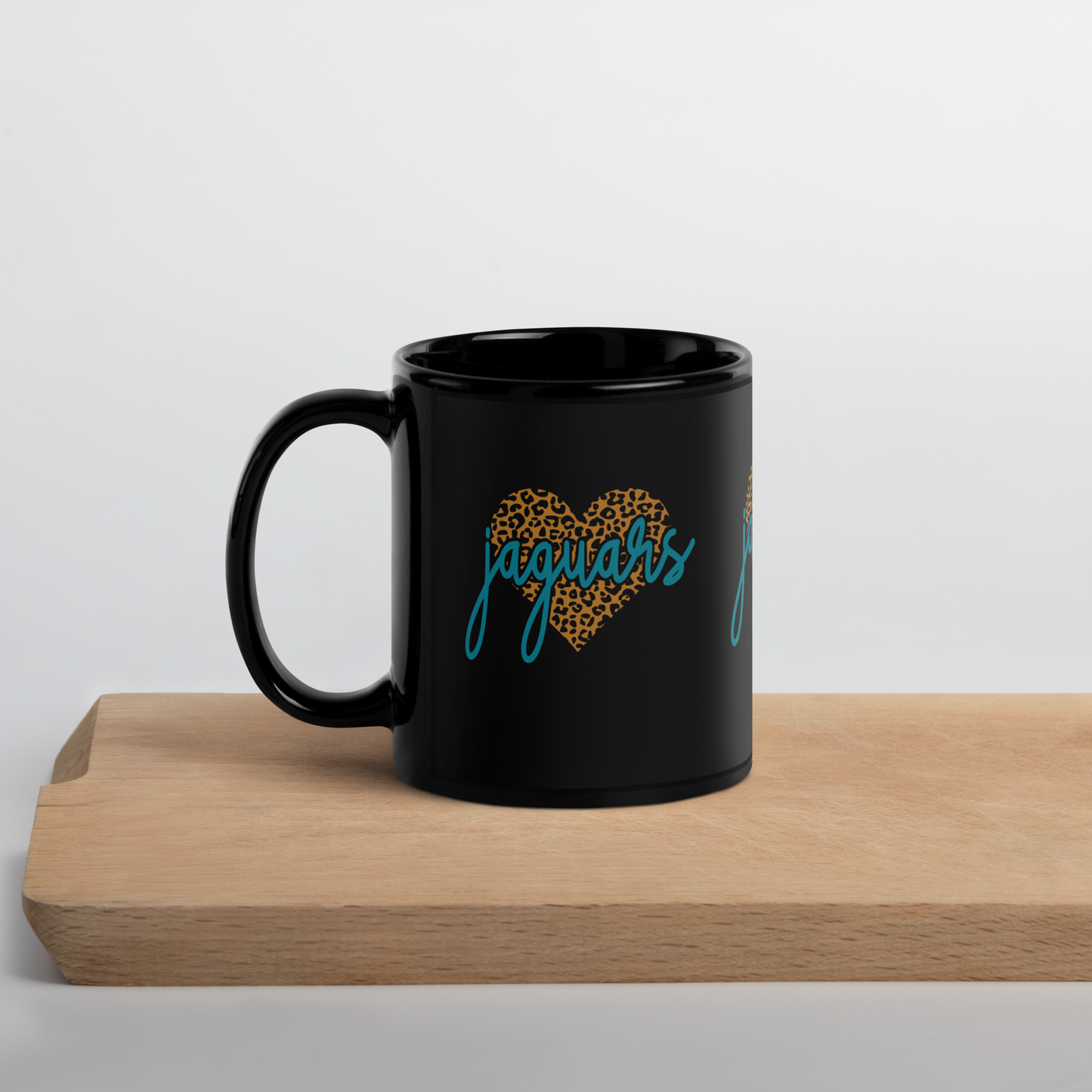 "Jaguar Heart" Black Glossy Mug