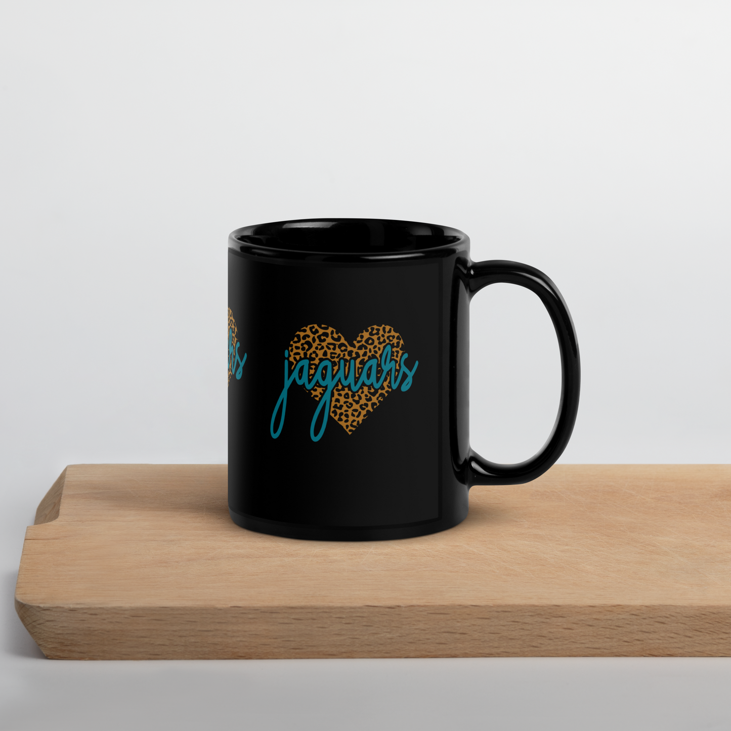 "Jaguar Heart" Black Glossy Mug