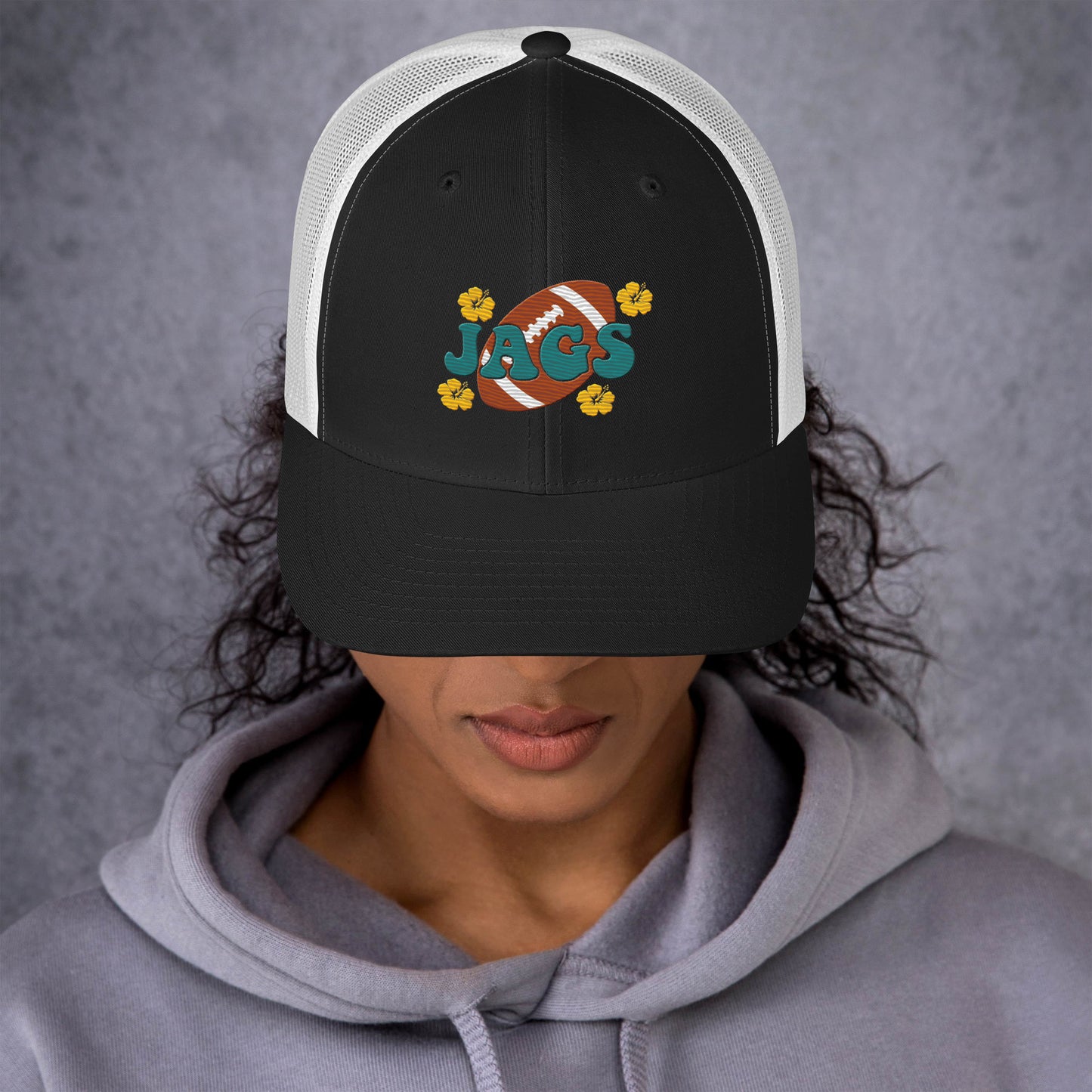 "Jags Football with Flower" Trucker Cap