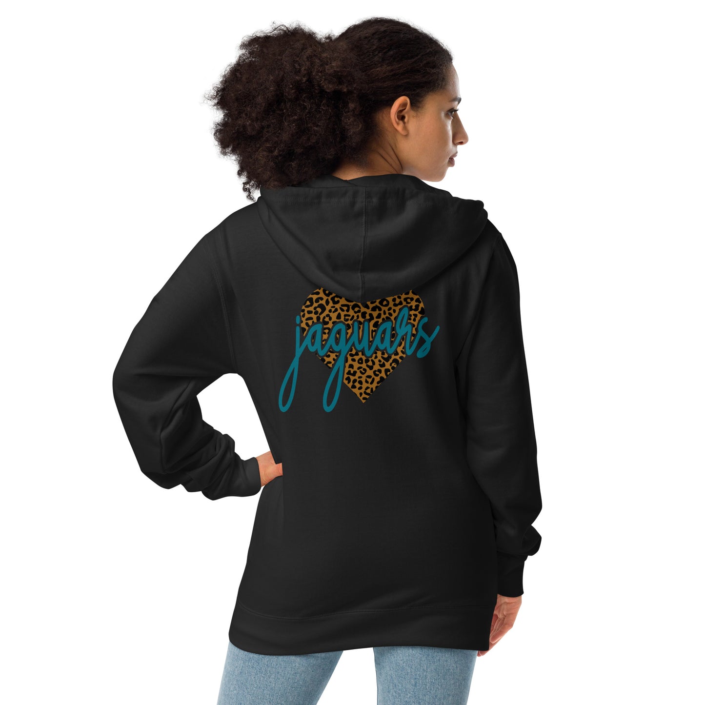 "Jaguar Heart" fleece zip up hoodie