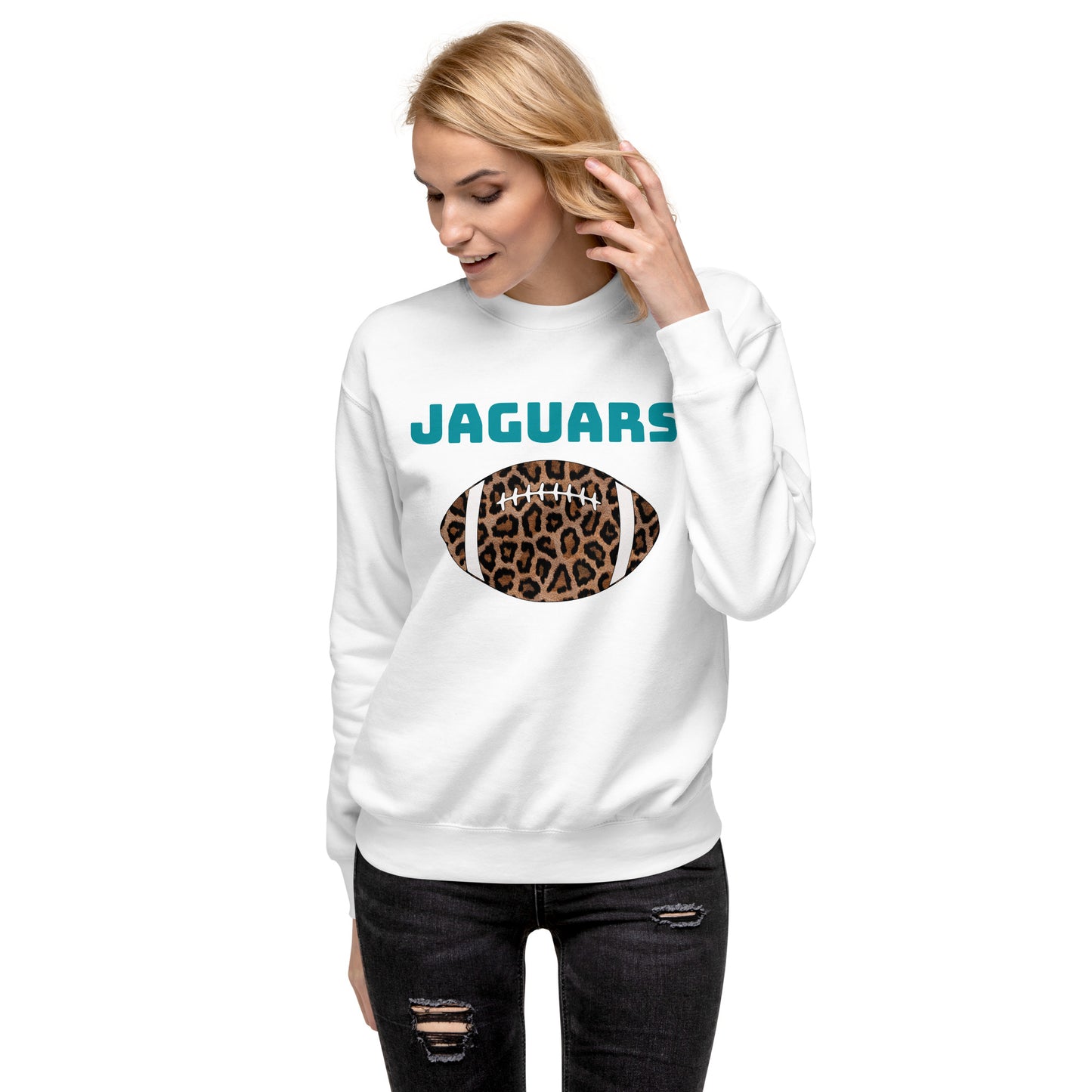 "Custom JAGUAR Print Football" Unisex Premium Sweatshirt