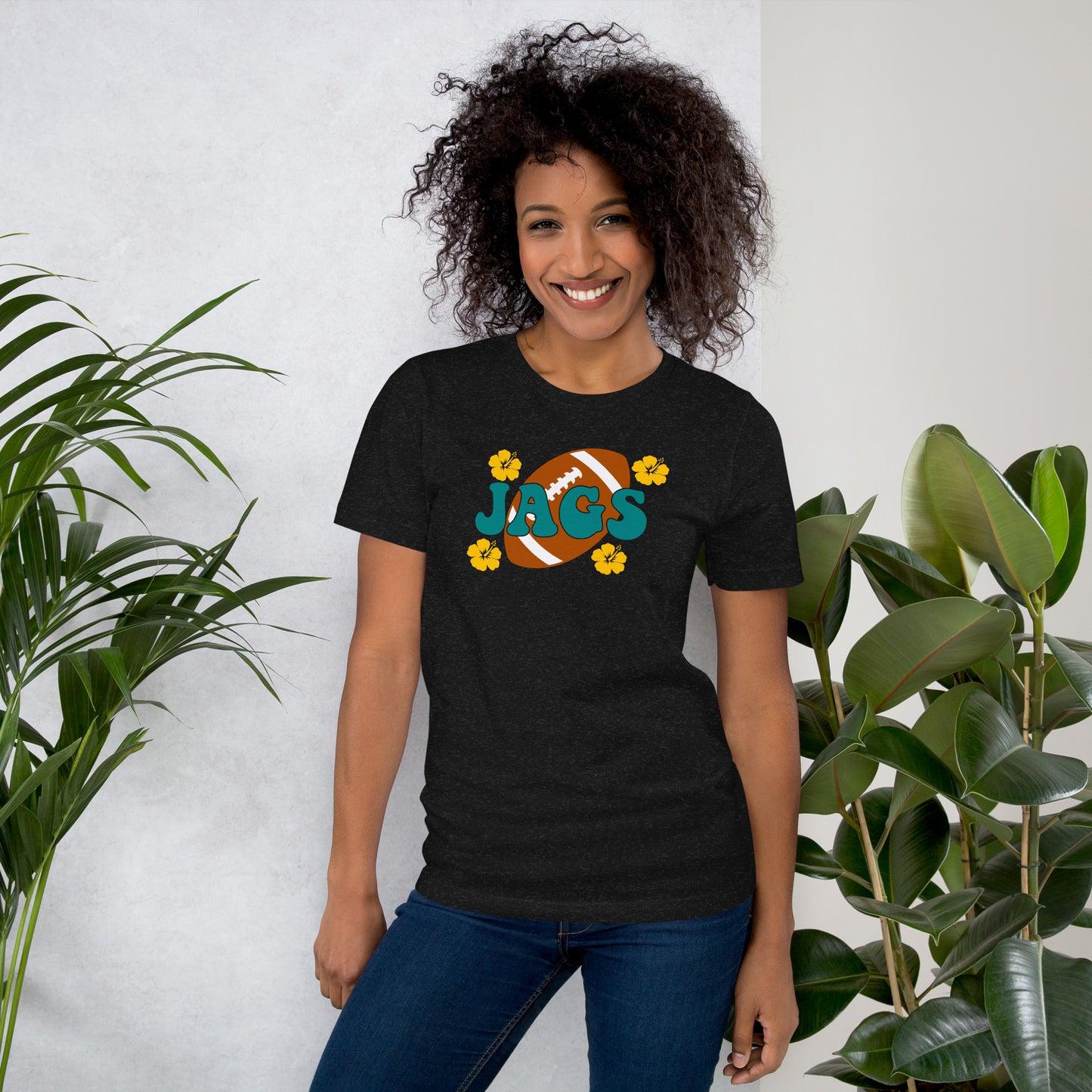 "Jags Football with Flower" Unisex t-shirt