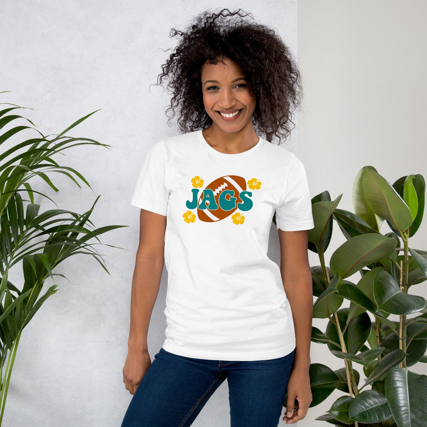 "Jags Football with Flower" Unisex t-shirt